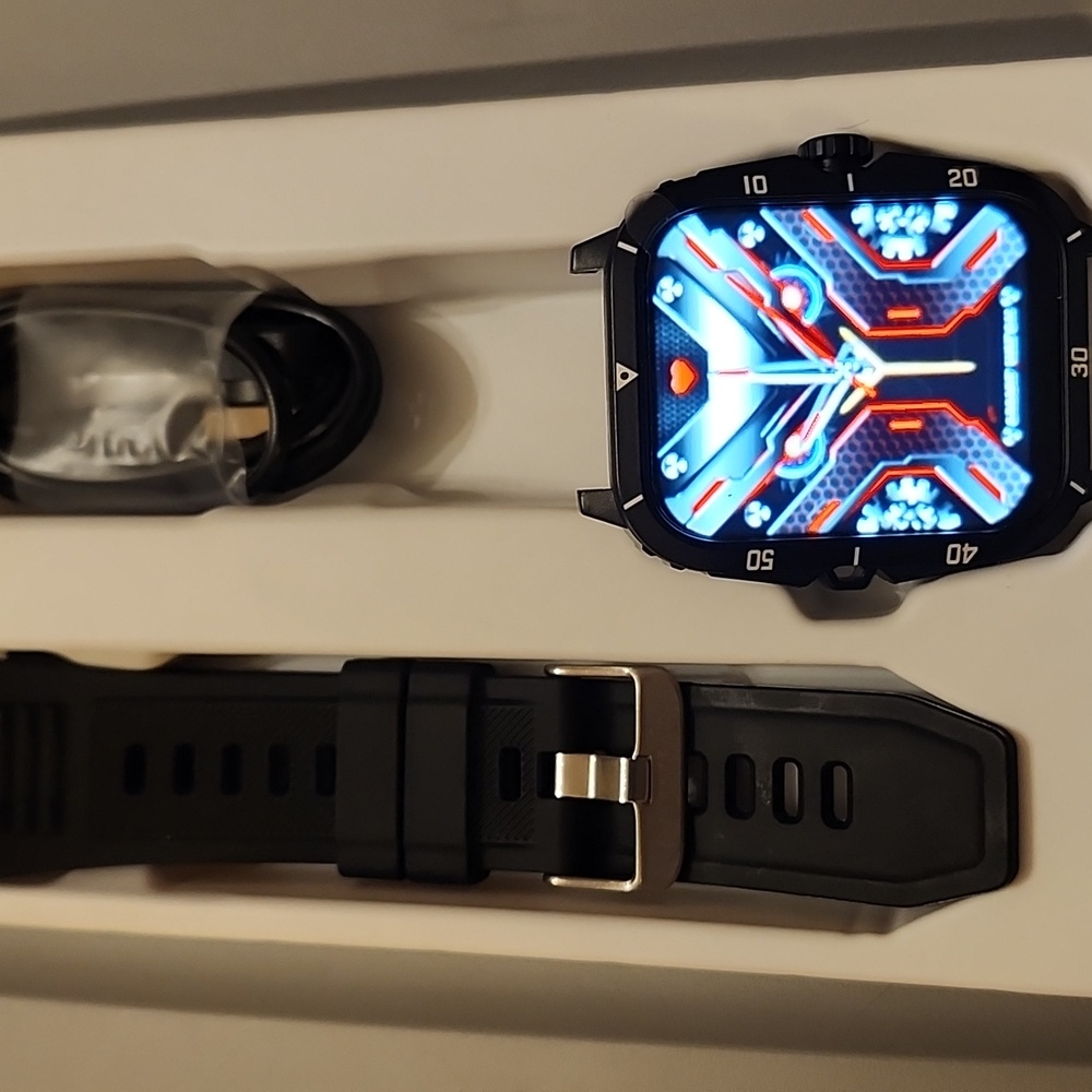 Black Smartwatch with silicone band. New in box